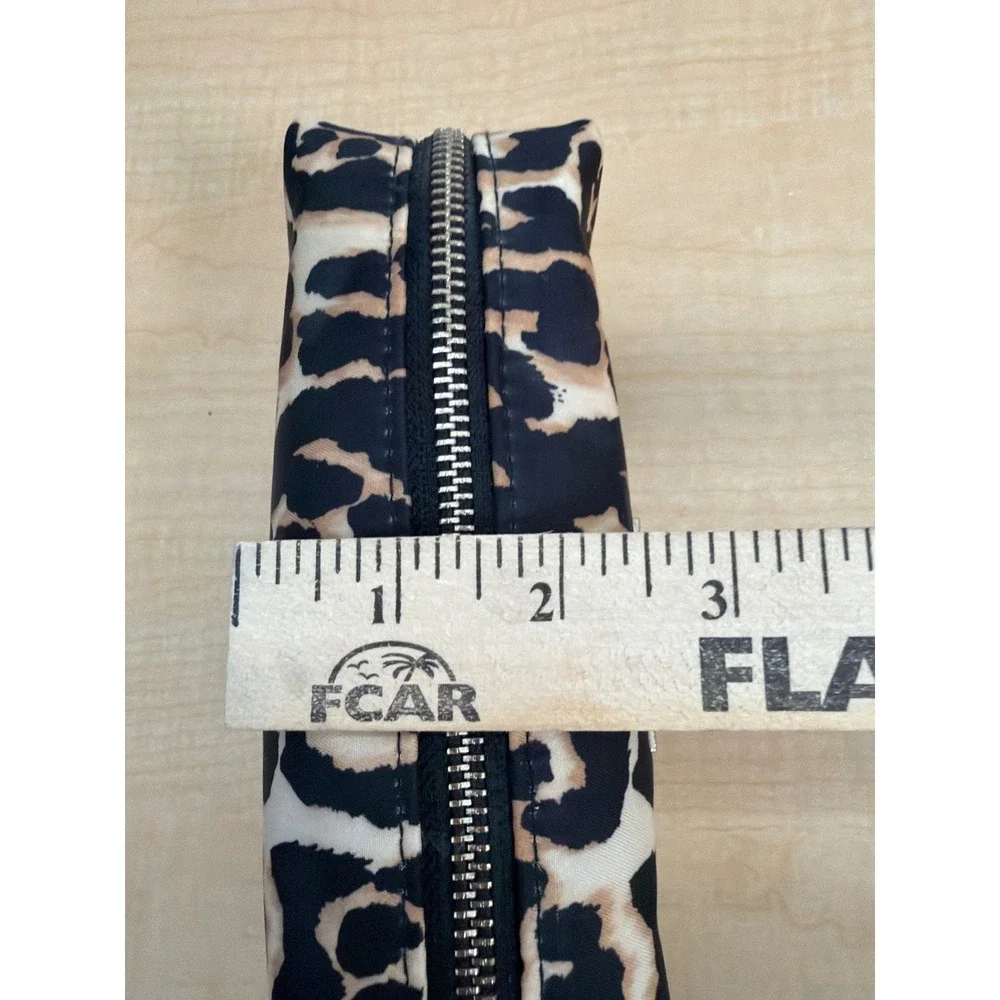 Victorias Secret Leopard Print Makeup Bag VS Logo Animal Print Cosmetic Pouch